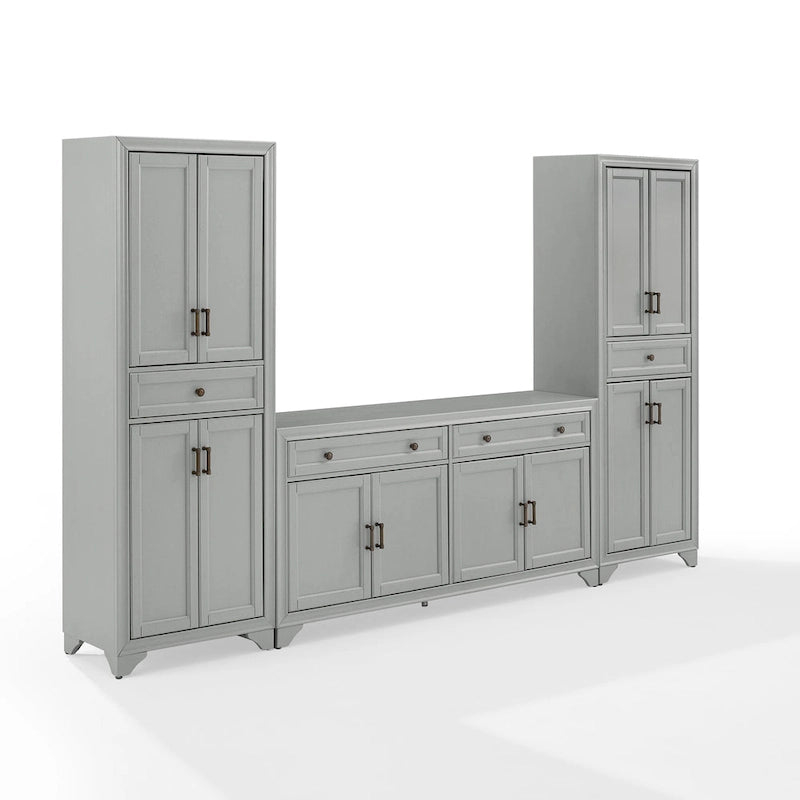 Crosley Tara 3-piece Sideboard and Pantry Set - 15x108.5x67.75