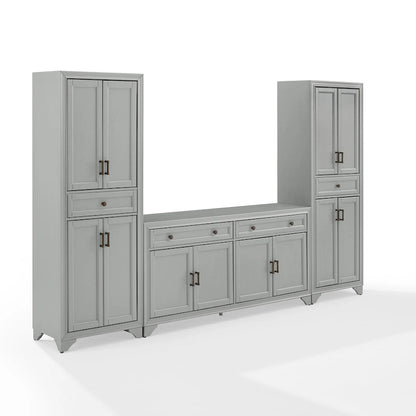 Crosley Tara 3-piece Sideboard and Pantry Set - 15x108.5x67.75