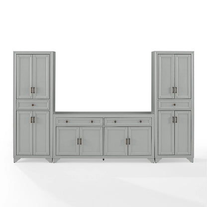 Crosley Tara 3-piece Sideboard and Pantry Set - 15x108.5x67.75
