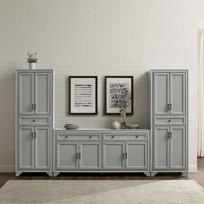 Crosley Tara 3-piece Sideboard and Pantry Set - 15x108.5x67.75