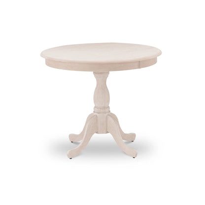 East West Furniture Dining Room Table - a Round kitchen Table Top with Pedestal Base, (Finish Options Available)