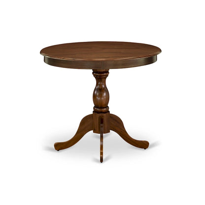 East West Furniture Dining Room Table - a Round kitchen Table Top with Pedestal Base, (Finish Options Available)