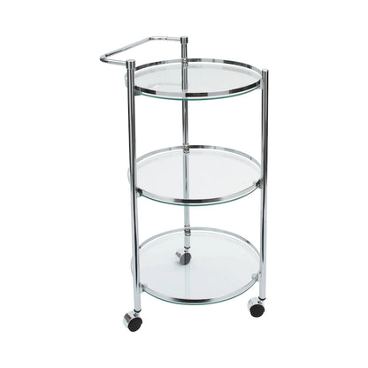 Organize It All Circular Tempered Glass Rolling Serving Cart - 15.25 x 16.75 x 29.75