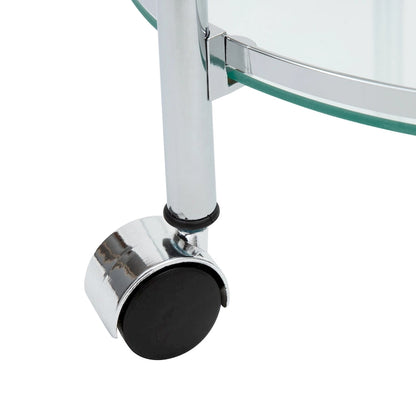 Organize It All Circular Tempered Glass Rolling Serving Cart - 15.25 x 16.75 x 29.75