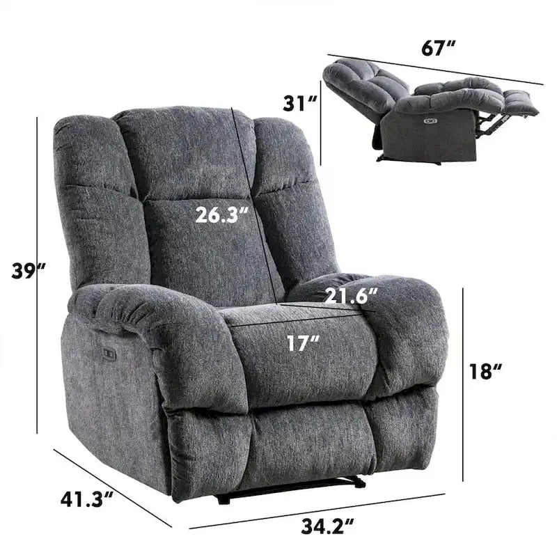Chenille Power Standard Recliner Chair