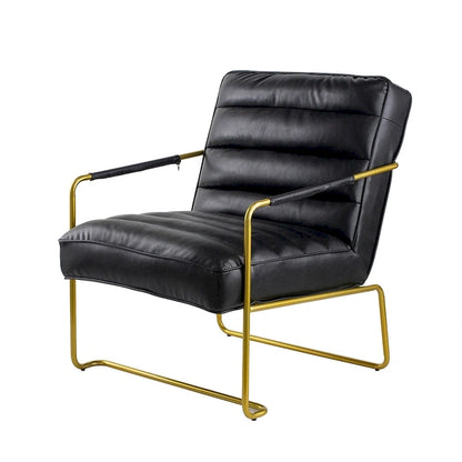 A&B Home 30-inch Black Chair with Gold Frame