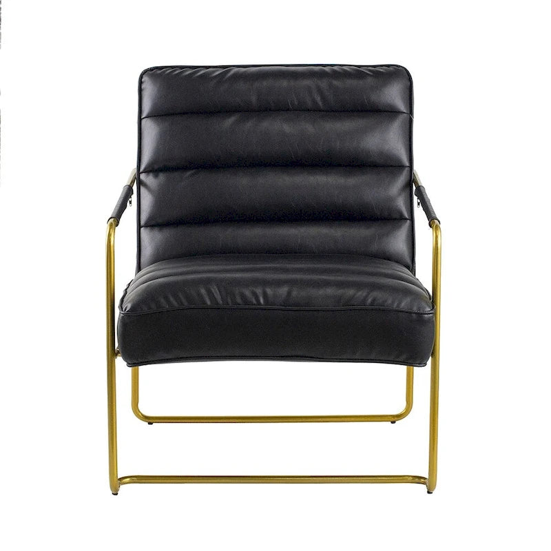 A&B Home 30-inch Black Chair with Gold Frame