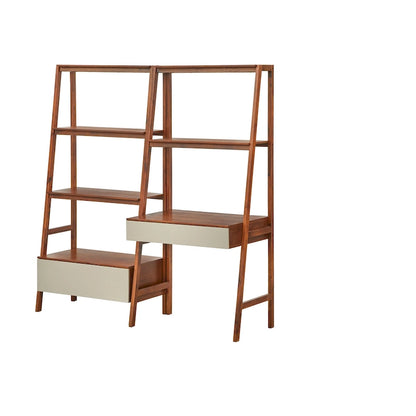 Lifestorey Nordic Ladder Desk and Bookshelf 2-Piece Set