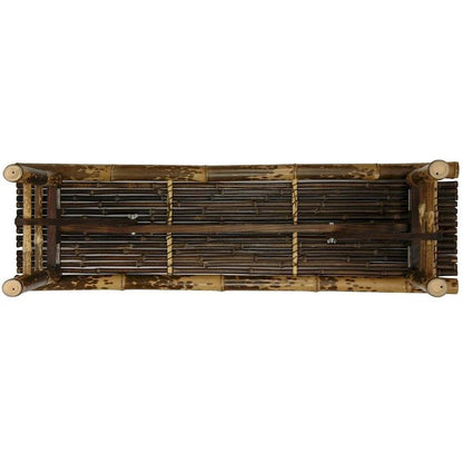 Handmade 4' Japanese-style Dark Bamboo Folding Bench - 47.00W x 14.00D x 15.75H
