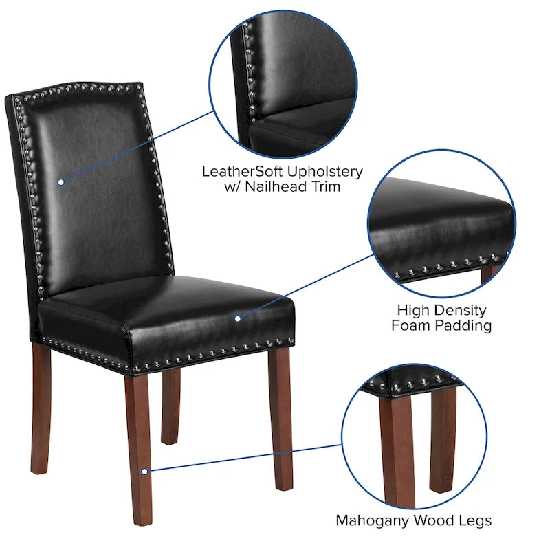 Parsons Chair with Silver Nailhead Trim (Set of 2)