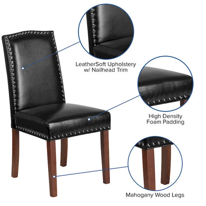 Parsons Chair with Silver Nailhead Trim (Set of 2)