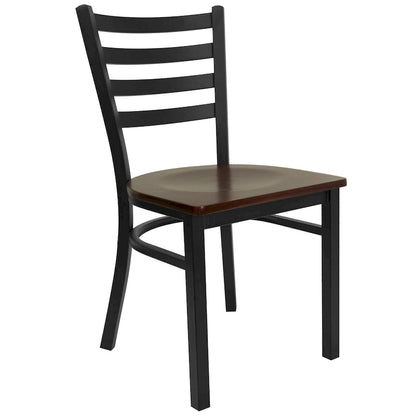Ladder Back Metal Restaurant Chair - 16.5W x 17D x 32.25H - 16.5W x 17D x 32.25H