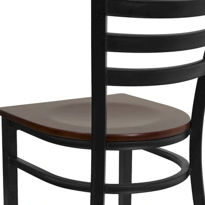 Ladder Back Metal Restaurant Chair - 16.5W x 17D x 32.25H - 16.5W x 17D x 32.25H