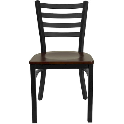 Ladder Back Metal Restaurant Chair - 16.5W x 17D x 32.25H - 16.5W x 17D x 32.25H
