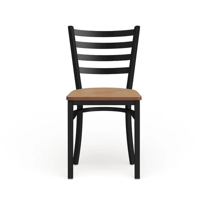 Ladder Back Metal Restaurant Chair - 16.5W x 17D x 32.25H - 16.5W x 17D x 32.25H