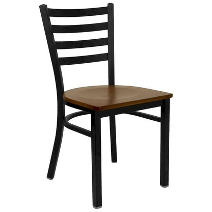 Ladder Back Metal Restaurant Chair - 16.5W x 17D x 32.25H - 16.5W x 17D x 32.25H