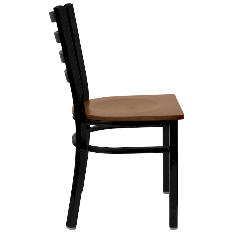 Ladder Back Metal Restaurant Chair - 16.5W x 17D x 32.25H - 16.5W x 17D x 32.25H