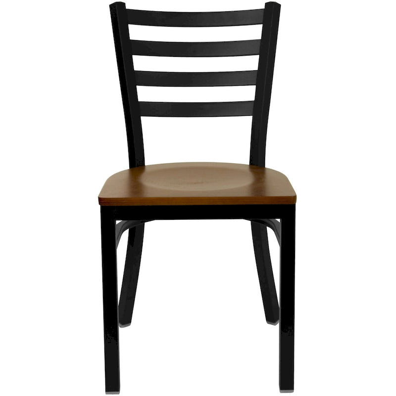 Ladder Back Metal Restaurant Chair - 16.5W x 17D x 32.25H - 16.5W x 17D x 32.25H