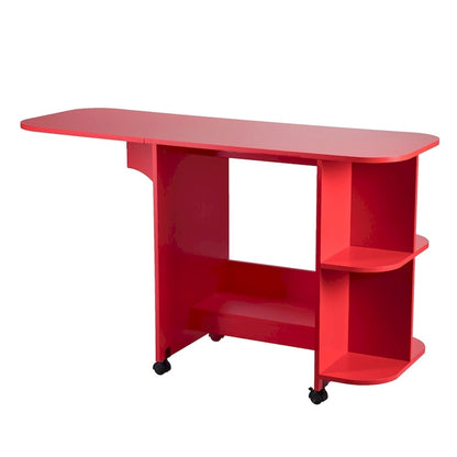 SEI Furniture Eastwick Farmhouse Red Foldable Rolling Sewing Table/ Craft Station