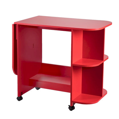 SEI Furniture Eastwick Farmhouse Red Foldable Rolling Sewing Table/ Craft Station