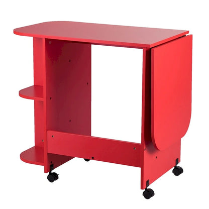 SEI Furniture Eastwick Farmhouse Red Foldable Rolling Sewing Table/ Craft Station