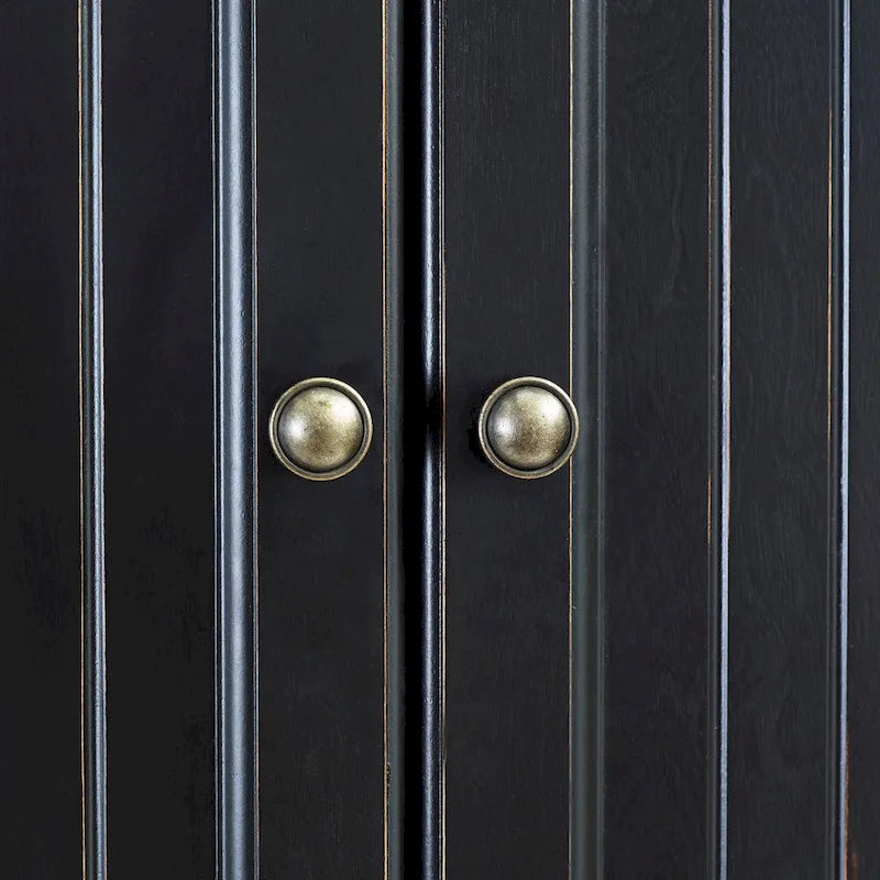 Crosley Seaside Kitchen Pantry in Distressed Black Finish