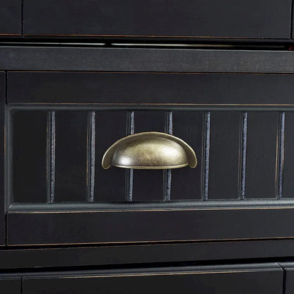 Crosley Seaside Kitchen Pantry in Distressed Black Finish