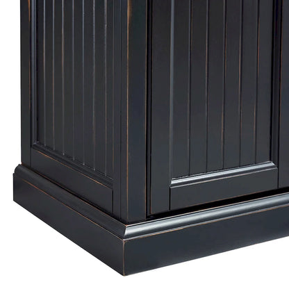 Crosley Seaside Kitchen Pantry in Distressed Black Finish