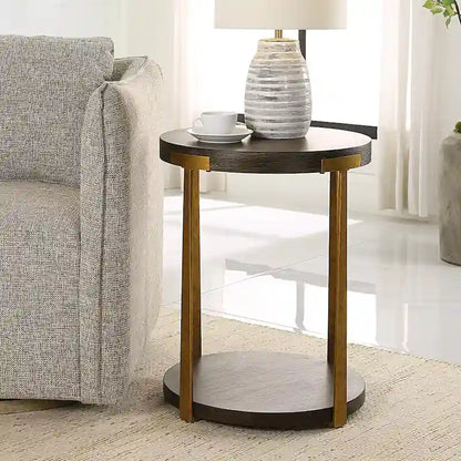 Uttermost Palisade Round Wood Side Table - 19 W X 24 H X 19 D (in)