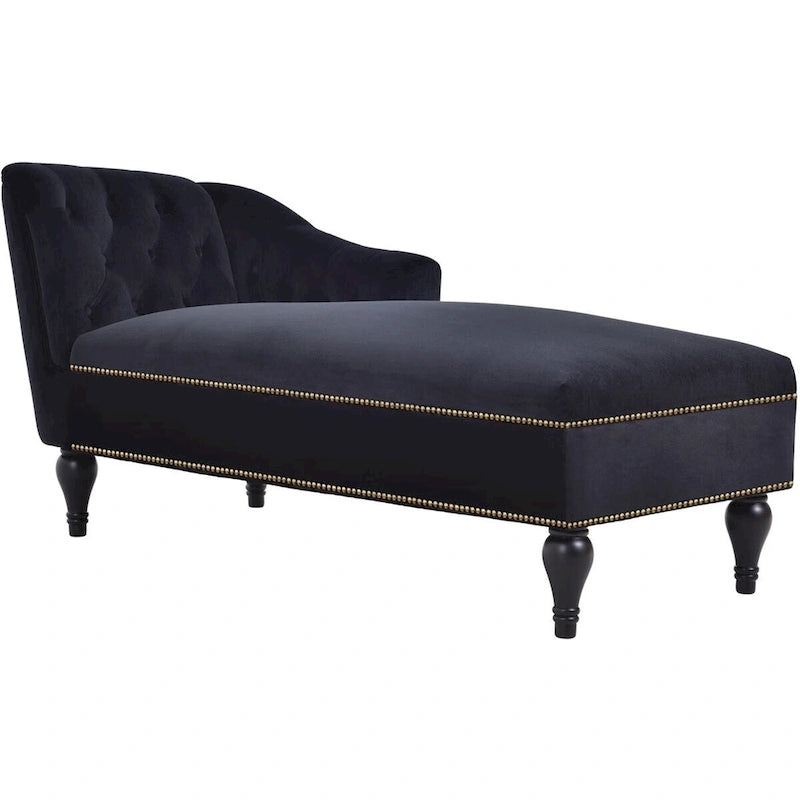 Merax 58 Velvet Button Tufted Right Arm Facing Chaise Lounge