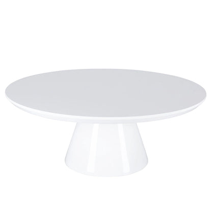 SHYFOY Modern Cone Coffee Table for Living Room, High Gloss Finish, 35.4in Diameter, Black or White