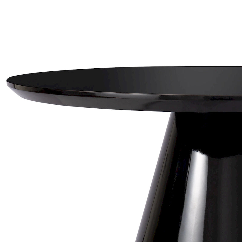 SHYFOY Modern Cone Coffee Table for Living Room, High Gloss Finish, 35.4in Diameter, Black or White