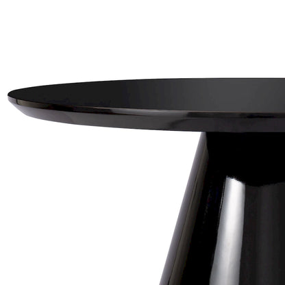 SHYFOY Modern Cone Coffee Table for Living Room, High Gloss Finish, 35.4in Diameter, Black or White