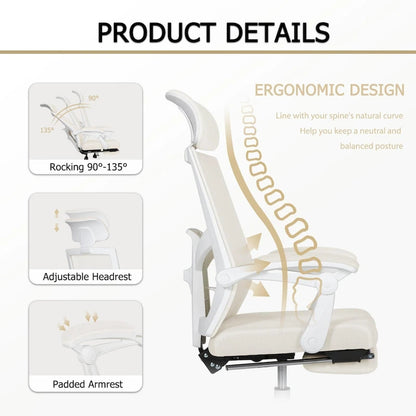 Office Chair With Foot Rest Ergonomic Swivel Mesh Task Office Chair