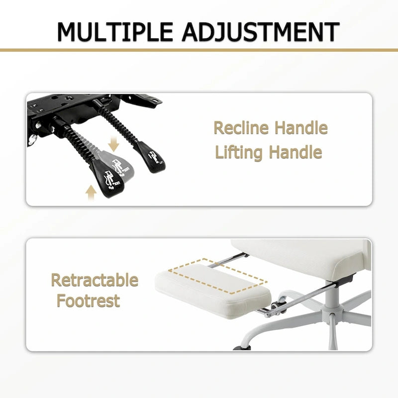 Office Chair With Foot Rest Ergonomic Swivel Mesh Task Office Chair