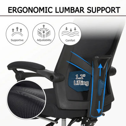 Office Chair With Foot Rest Ergonomic Swivel Mesh Task Office Chair