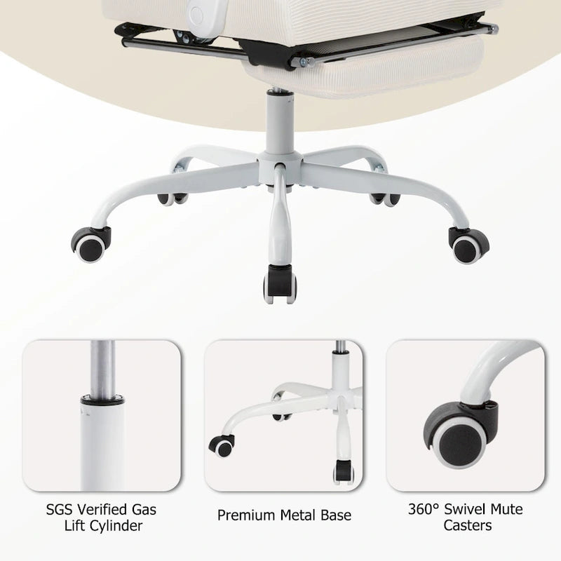 Office Chair With Foot Rest Ergonomic Swivel Mesh Task Office Chair