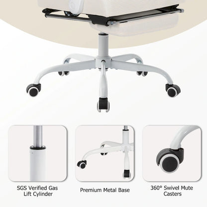 Office Chair With Foot Rest Ergonomic Swivel Mesh Task Office Chair