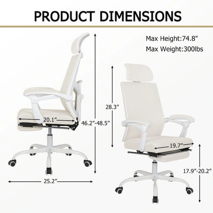 Office Chair With Foot Rest Ergonomic Swivel Mesh Task Office Chair