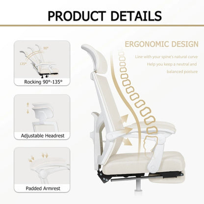 Office Chair With Foot Rest Ergonomic Swivel Mesh Task Office Chair
