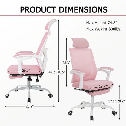 Office Chair With Foot Rest Ergonomic Swivel Mesh Task Office Chair