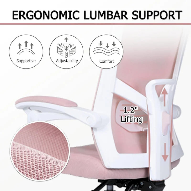 Office Chair With Foot Rest Ergonomic Swivel Mesh Task Office Chair