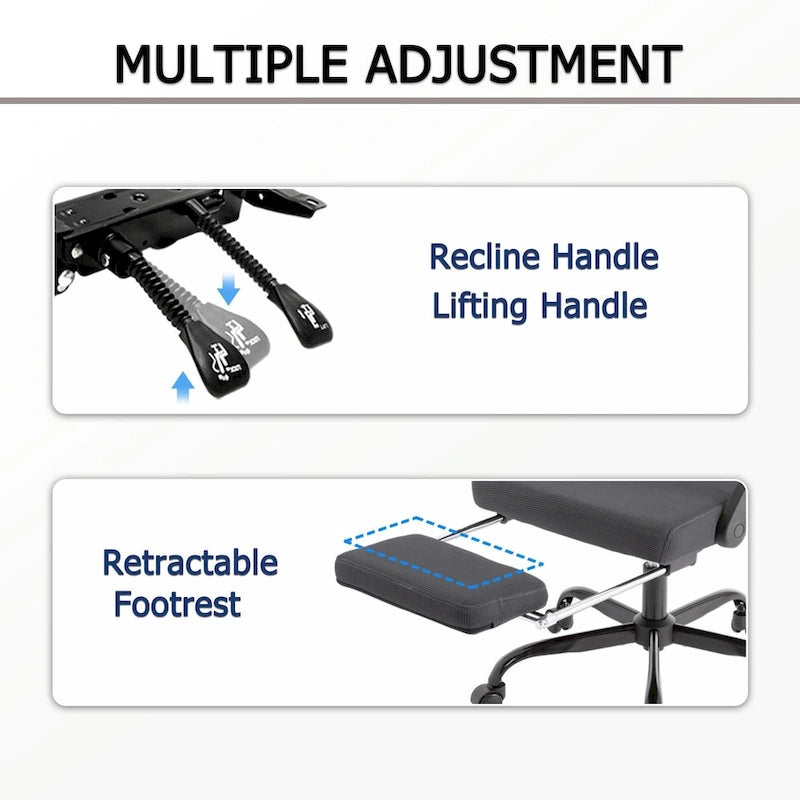 Office Chair With Foot Rest Ergonomic Swivel Mesh Task Office Chair