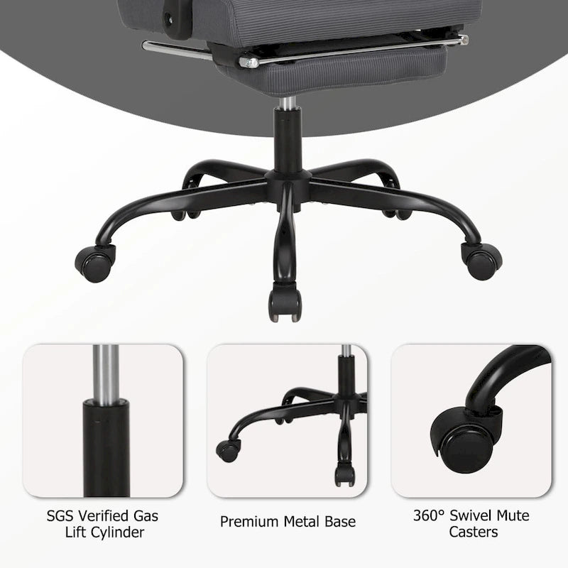 Office Chair With Foot Rest Ergonomic Swivel Mesh Task Office Chair