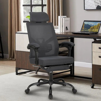 Office Chair With Foot Rest Ergonomic Swivel Mesh Task Office Chair