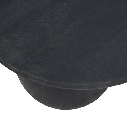 38 Inch Coffee Table, Oblong Mango Wood Top with a Modern Ball Leg