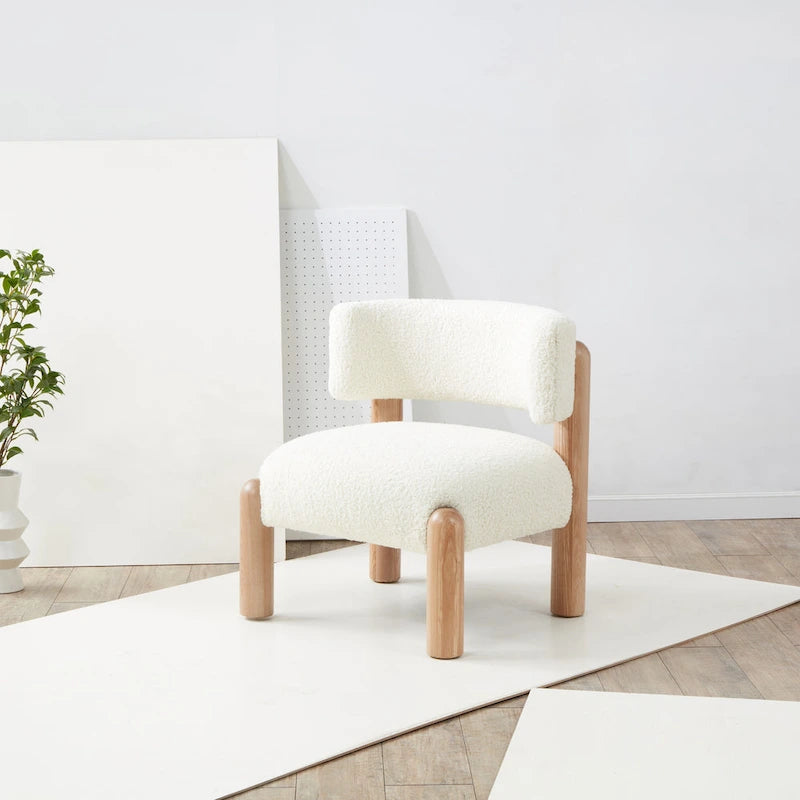 SAFAVIEH Couture Dineke Faux Shearling Accent Chair - 26 In. W x 26 In. D x 28 In. H - 26Wx26Dx28H