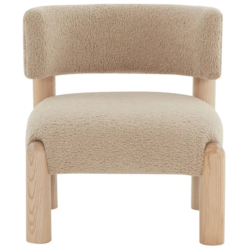 SAFAVIEH Couture Dineke Faux Shearling Accent Chair - 26 In. W x 26 In. D x 28 In. H - 26Wx26Dx28H