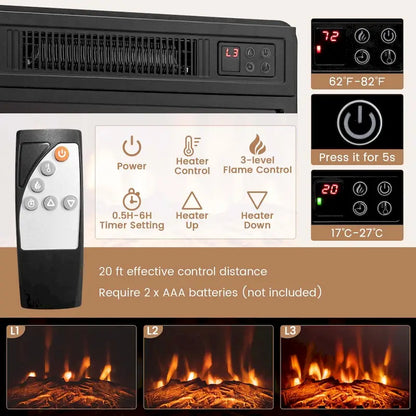 Costway Fireplace TV Stand w/ Led Lights & 18 Electric Fireplace for - See Details