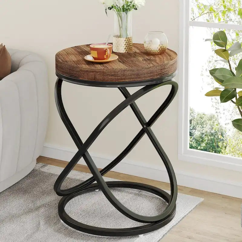 19.68 Inches Round End Side Table Nightstands for Living Room